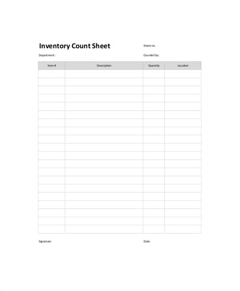 Inventory Count Sheet Template - 8+ Free Word, PDF Documents Download | Free & Premium Templates