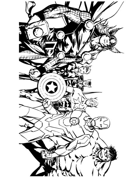 Avengers Comic Coloring Page | H & M Coloring Pages