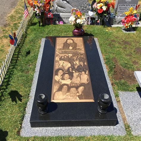 Native American Headstone with a bronze ledger | Pacific Coast Memorials