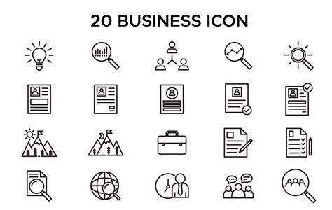 20 Business Icon Set Graphic by captoro · Creative Fabrica