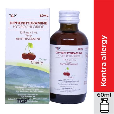 TGP Antihistamine 60ml Diphenhydramine Hydrochloride syrup cherry ...