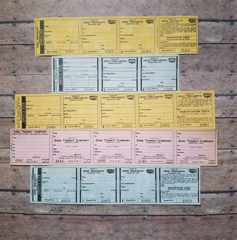 A collection of 21 1950's Ohio Trailways bus tickets | Etsy