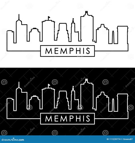 Memphis Skyline Silhouette. Cartoon Vector | CartoonDealer.com #228335581