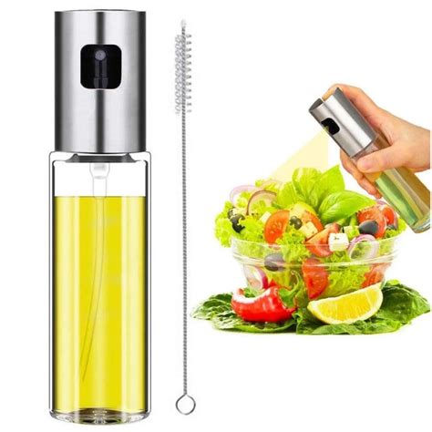 Stainless Steel Spray Bottles Refillable Olive Oil Vinegar Mist Spraying Bottle Grill BBQ Oil ...