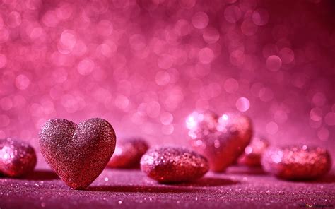 Valentine's day - Pink sparkling hearts HD wallpaper download