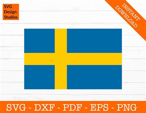 Sweden Svg, Swedish Flag Svg, Swede National Flag Cut File Png Dxf ...