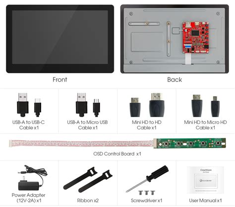 CrowVision 11.6” Capacitive Touch Display Inside the box - Electronics-Lab.com
