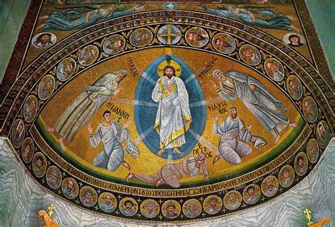 The apse mosaic of the Transfiguration scene from St. Catherine ...