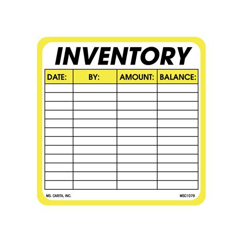 Inventory Labels - 4 Inch x 4 Inch, 500 per Roll - MS. Carita