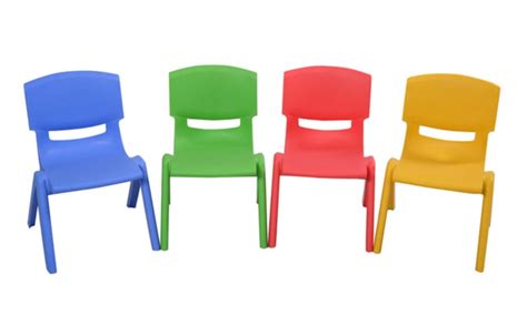 Set of 4 Kids Plastic Chairs Stackable Play and Learn Kid Furniture ...