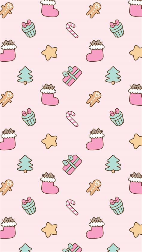 Download Pink Christmas Doodle Art Wallpaper | Wallpapers.com