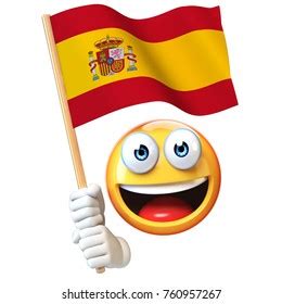 Emoji Holding Spanish Flag Emoticon Waving Stock Illustration 760957267 ...