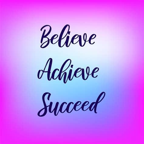 Premium Vector | Believe achieve succeed inspirational quote on blurred ...