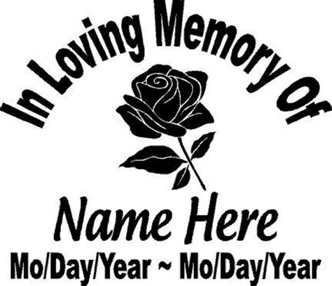 In Loving Memory Of FLOWER ROSE Decal Window Sticker Personalized ...