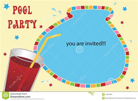 Pool Party Invitations Clip Art