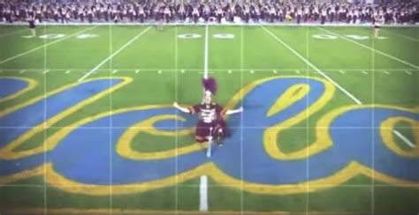 Watch: USC mascot came dangerously close to stabbing himself