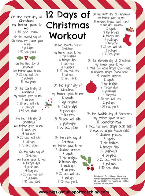 Bodyweight 12 Days Of Christmas Workout