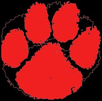 Red Tiger Paw Print Clip Art free image download