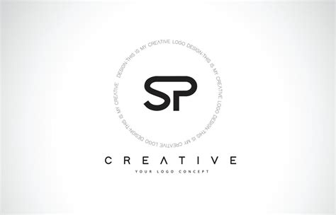 SP S P Logo Design with Black and White Creative Text Letter Vector. 4900270 Vector Art at Vecteezy