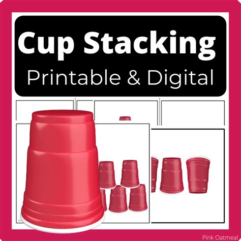 Cup Stacking Task Cards - Printable and Digital - Pink Oatmeal Shop