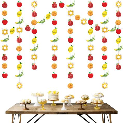 Sukkot Decorations - 8pcs Sukkot Themed Garland, Hanging Banner 6 ...