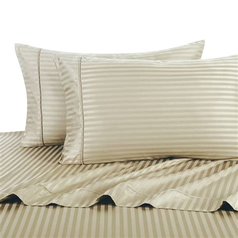 Luxury 100% Cotton 600 Thread Count Sheets Damask Striped Bed Sheets ...