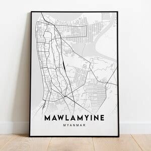 Mawlamyine Map Print Map Gift Map Wall Art Map Art Map | Etsy