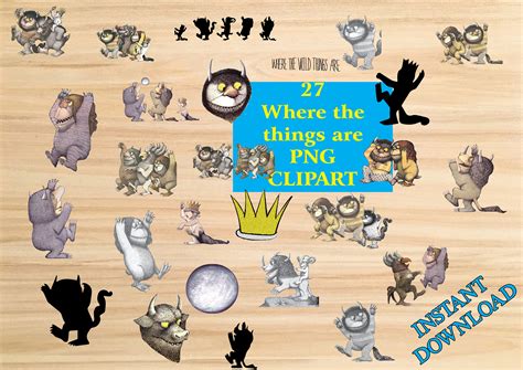 Instant Download Where the Wild Things Are Clipart , Where the Wild Things Are Party, Where the ...