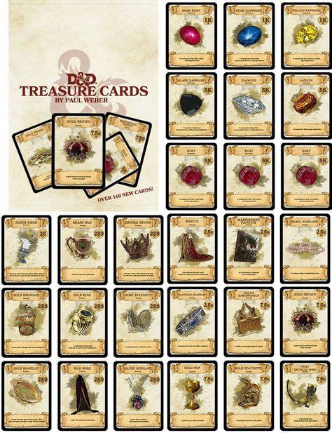 Dungeons & Dragons, Game aid, Treasure Cards. | Dungeons and dragons, Dungeons and dragons game ...