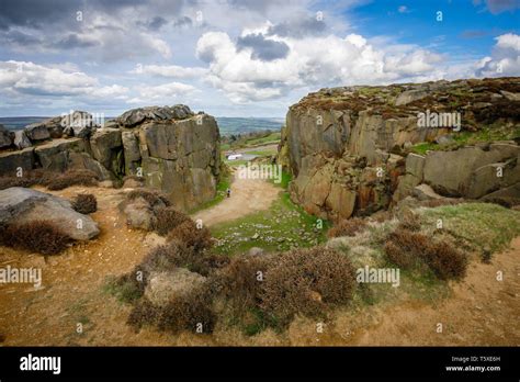 'Ilkley Quarry' near Cow and calf Rocks, Ilkley Moor, West Yorkshire ...