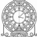 Fancy Clock Coloring Page · Creative Fabrica sketch template