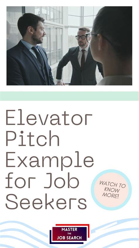 Elevator Pitch Example for Job Seekers | Job Hunt | Master the Job Search [Video] in 2022 ...