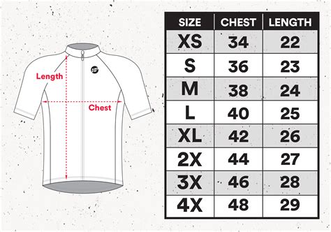 Football Jersey Size Chart