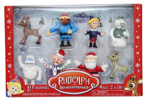 Rudolph the Red Nosed Reindeer Figures - 8 Piece Figurine Set | eBay