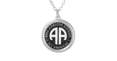 82nd Airborne Division Casual Patch Silver Plated Necklace | Zazzle