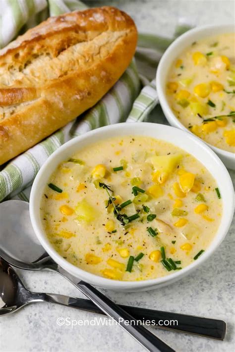 Creamy Corn Soup (Loaded with Corn & Potatoes!) - Spend With Pennies