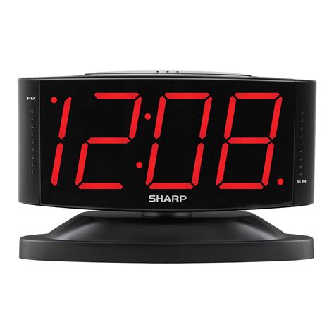 Sharp Alarm Clock with Jumbo Display and Swivel Case in Black SPC033A – BrickSeek