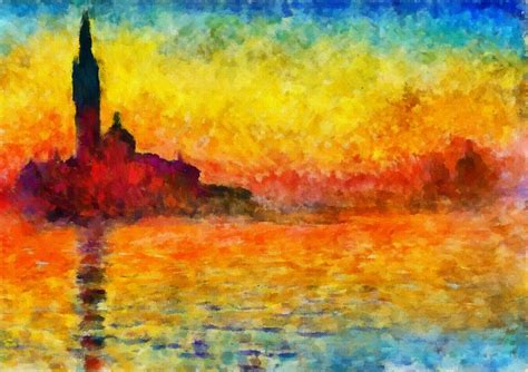 Sunset In Venice Painting by Claude Monet