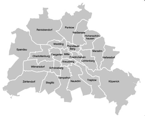 Berlin neighborhood map - Berlin neighborhoods map (Germany)