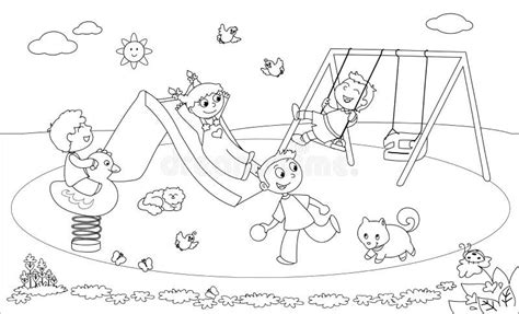 Playground Outline Coloring Coloring Pages