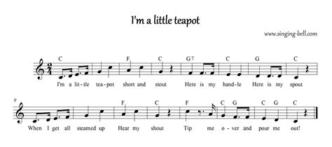 I’m a Little Teapot | Song, Karaoke, Printable Score, PDF