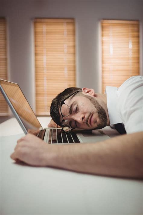 Young Man Sleeping in Office Stock Image - Image of caucasian, male ...