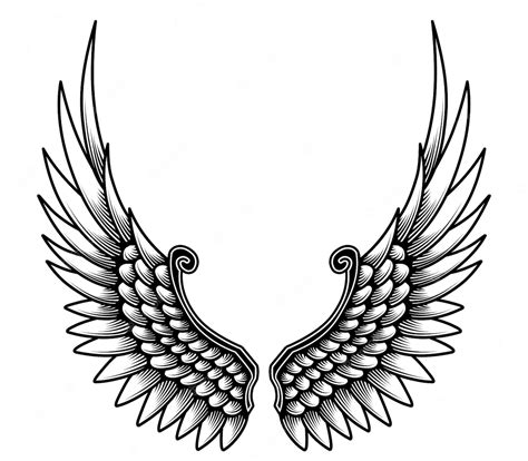 Premium Vector | Vector angel wings tribal tattoo