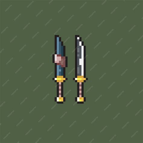 Premium Vector | Adventure knife in pixel art style