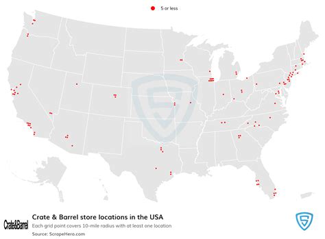 Number of Crate & Barrel locations in the USA in 2024 | ScrapeHero