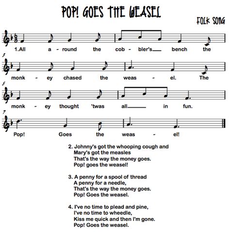 Music: pop goes the weasel