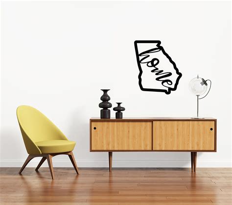 Georgia Home State Silhouette Solid Steel Home Decor - Etsy