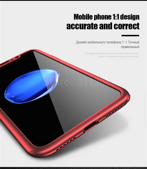 360 Degree Full Cover Red Cases For IPhone 10 Case X Luxury Back Plastic PC Cover For Iphone X ...