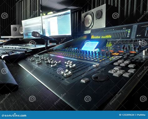 Sound Recording Studio with Music Recording Equipment Stock Photo ...