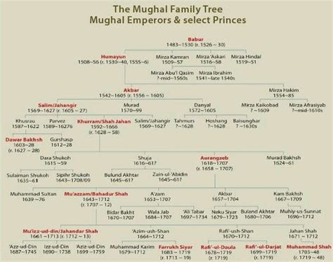 Mughal Family Tree | Ancient history facts, Royal family trees, General knowledge facts